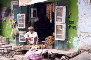 Shop keeper man in Udaipur, Rajasthan India Stock Photography